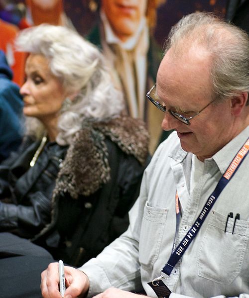 Davison and Kate O'Mara at the Doctor Who 50th Anniversary Celebration Weekend in 2013