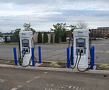 EVgo charging stand, Menlo Park Mall EV Go Charger at Menlo Park Mall 01 (cropped).jpg