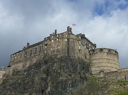 The castle is built on a volcanic rock, as seen here from the West Port area
