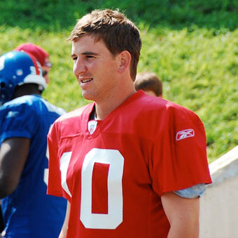 Quarterback Eli Manning was the MVP of Super Bowls XLII and XLVI while playing for the New York Giants