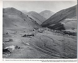 Emigrant Gulch and Chico City in 1905, by Frank Jay Haynes.