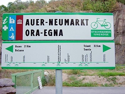 Beschilderung bei Auer - Ora