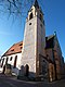 Ev. Kirche Lustnau (Turmaufsatz und Chor neugotisch)