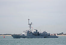 The Georges Leygues-class frigate Latouche-Treville departing Portsmouth Naval Base, UK, 21 September 2009. FS Latouche Treville (D 646).jpg