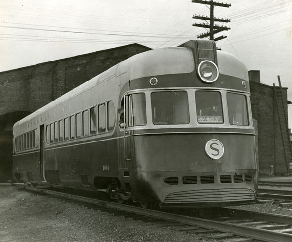 New York, Susquehanna and Western Railway streamlined locomotive constructed by the American Car and Foundry company, c. 1940