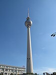 The Fernsehturm at the Alexanderplatz.