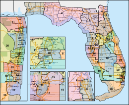 Florida's congressional district boundaries since 2023 Florida Congressional Districts, 118th Congress.svg