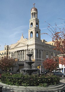Our Lady of Pompeii Church in New York was founded in 1892 as a national parish to serve Italian-American immigrants who settled in Greenwich Village. Fr Demo Church jeh.JPG