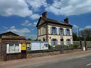 Fresne-Cauverville (Eure, Fr) mairie à Fresne.JPG