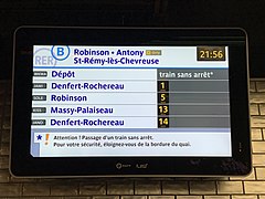 Écran plus récent en gare de Châtelet - Les Halles.