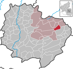 Poziția Gauersheim pe harta districtului Donnersbergkreis