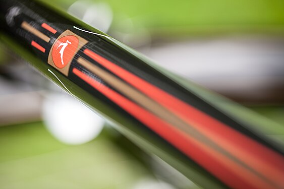 Top tube of a "Tour Populair" bicycle of the manufacturer Royal Dutch Gazelle.