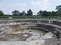 The remains of the artillerie platform of the former German cannon "Long Max" in Koekelare ,Belgium.