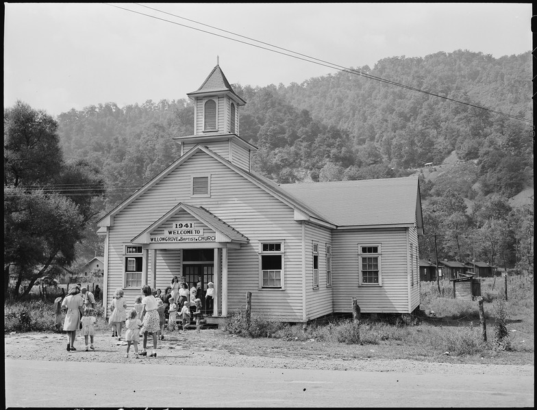 File:Going to Sunday school at the Baptist Church. Lejunior, Harlan County, Kentucky. - NARA - 541344.tif