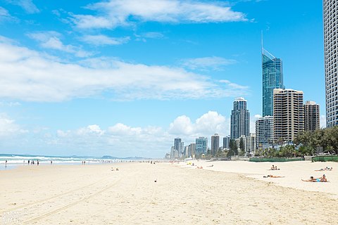 Surfers Paradise, one of the most frequently visited tourist spots in Australia.