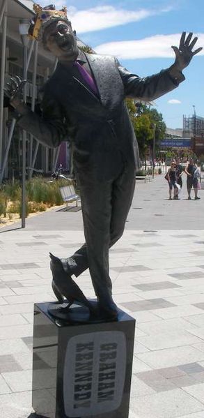 Statue of Graham Kennedy at Waterfront City, Melbourne Docklands.