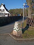 Saxon-Prussian boundary stone: Pilar No. 137 and five runner stones