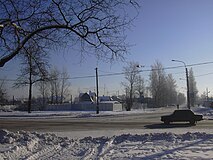 Gummolosary zimą, widok od ulicy Sapernaya.