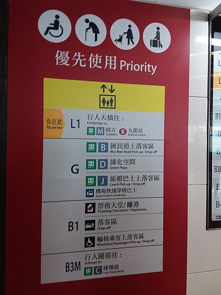 File:HK West Kln 廣深港高速鐵路 GSH XRL 香港西九龍站 MTR Station Sept 2018 SSG lift floors sign.jpg