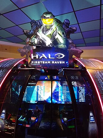 A Fireteam Raven arcade booth in Edinburgh, UK