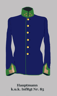 Capitán de infantería húngara (ecualización: verde manzana)