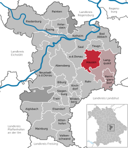 Läget för Hausen i Landkreis Kelheim