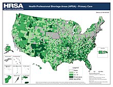 Health Professional Shortage Areas map from the U.S. Federal Government, June 2020 Health Professional Shortage Areas.jpg