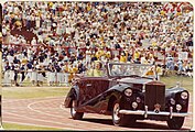 The flag being used by the Queen during the 1982 Commonwealth Games in Brisbane