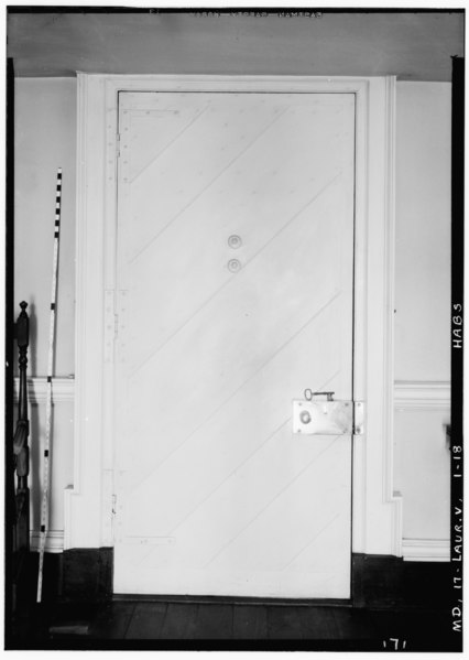 File:Historic American Buildings Survey John O. Brostrup, Photographer May 21, 1936 12-45 P.M. DETAIL OF DOOR. - Montpelier, Montpelier Drive and State Route 197, Laurel, Prince HABS MD,17-LAUR.V,1-18.tif