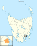 Hobart City LGA Tasmania locator map inset.svg