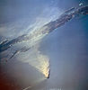 Eruption of the Barren Island volcano in 1995. Andaman Islands are 90 km away.