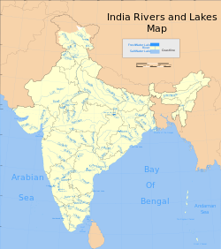 India rivers and lakes map.svg