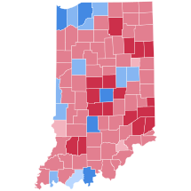 Indianan presidentinvaalien tulokset 2008.svg