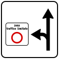 Italian traffic signs - preavviso ZTL sinistro.svg