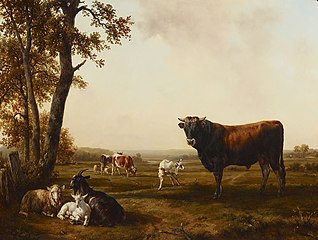 Paysage avec animaux