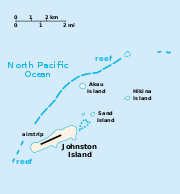 Kaart van die Johnston-atol