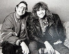 Producer Jonathan King with Jon Bon Jovi in 1987 Jonathan King with Jon Bon Jovi.jpg
