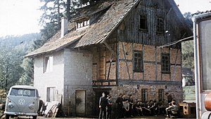 Grain mill in Nordrach, Germany Junker Getreidemuhle Nordrach 1963.jpg