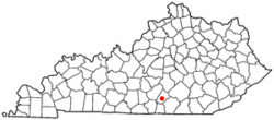 Location of Jamestown, Kentucky