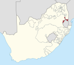 Situación xeográfica de KaNgwane (mapa políticu de Sudáfrica)