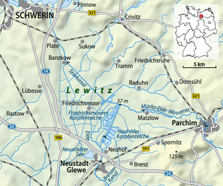 Lewitz landscape in Mecklenburg-Vorpommern, Germany