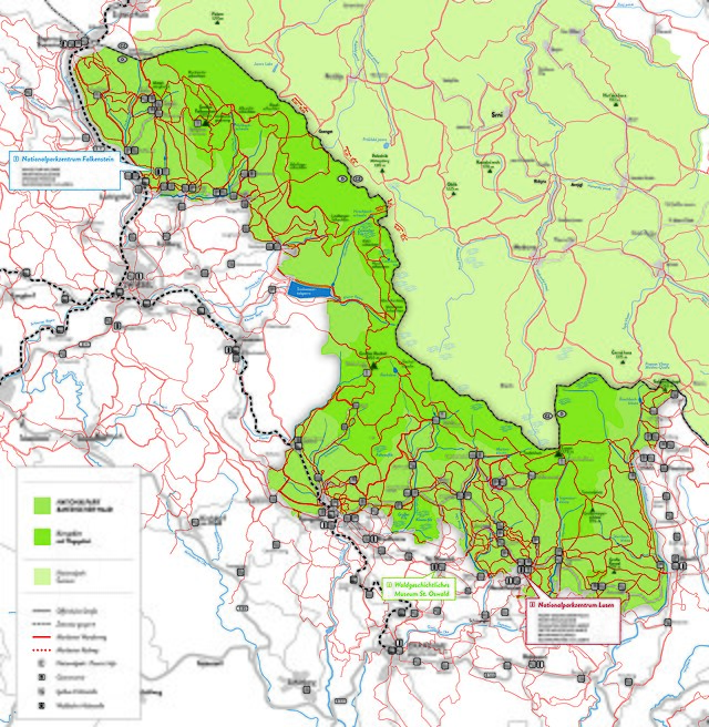 Karte des Nationalparks Bayerischer Wald