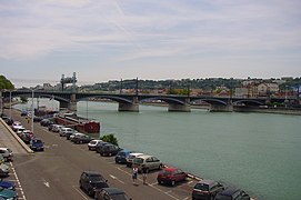 Le pont sur le Rhône à Lyon.