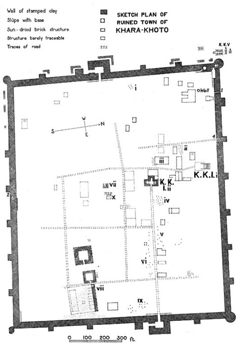 Plan of Khara-Khoto, Aurel Stein expedition