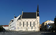 Čeština: Kostel sv. Rodiny v ulici Karla IV. v Českých Budějovicích. English: Church of the Holy Family in Karla IV. Street, České Budějovice, Czech Republic.