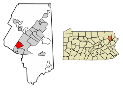 Location of Taylor in Lackawanna County, Pennsylvania.