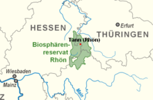 Lage von Tann (Rhön) im Biosphärenreservat.png