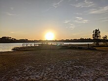 Sunset over the Camp Soule's dock in Clearwater Florida. LakeChautauquaSunset.jpg