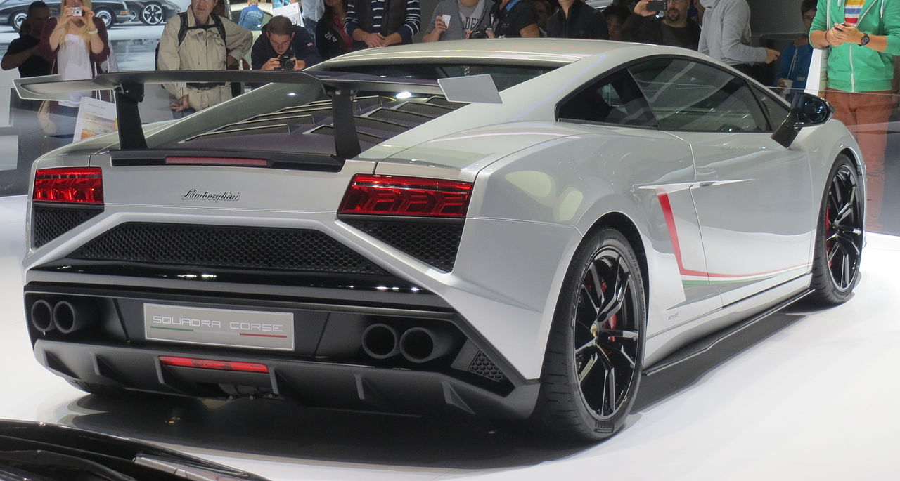 Image of Lamborghini Gallardo LP570-4 Squadra Corse rear-side at IAA 2013