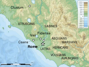 Karte mit Fidenae